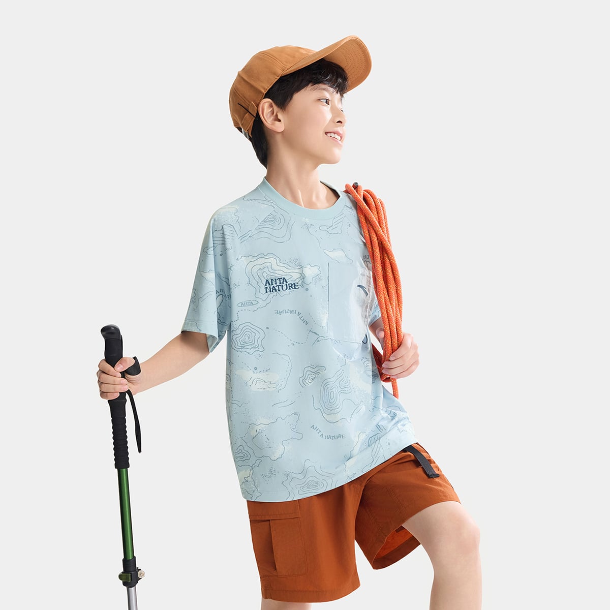 Áo Thun Ngắn Tay Thời Trang Bé Trai Anta Kids Outdoor 3526B6102-1