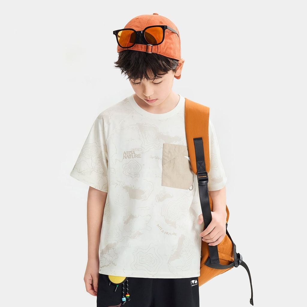 Áo Thun Ngắn Tay Thời Trang Bé Trai Anta Kids Outdoor 3526B6102-2