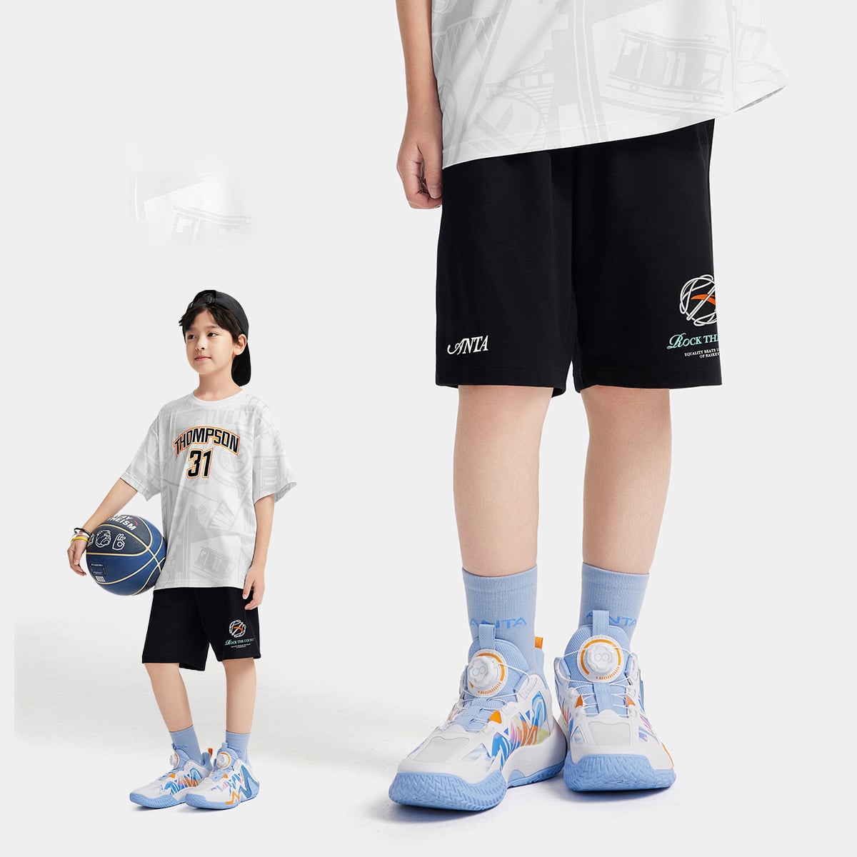 Quần Short Bóng Rổ Thể Thao Bé Trai Anta Kids 3526C1704-2
