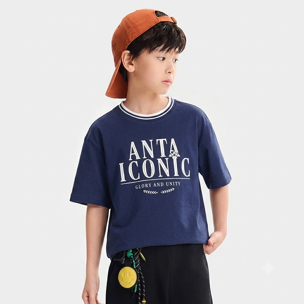 Áo Thun Ngắn Tay Bé Trai Anta Kids 3526C8103-1