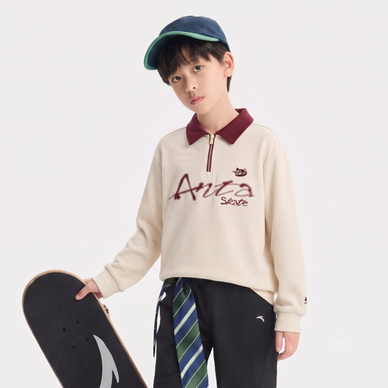 Áo Polo Dài Tay Thời Trang Thể Thao Bé Trai Anta Kids 3526D8406-1