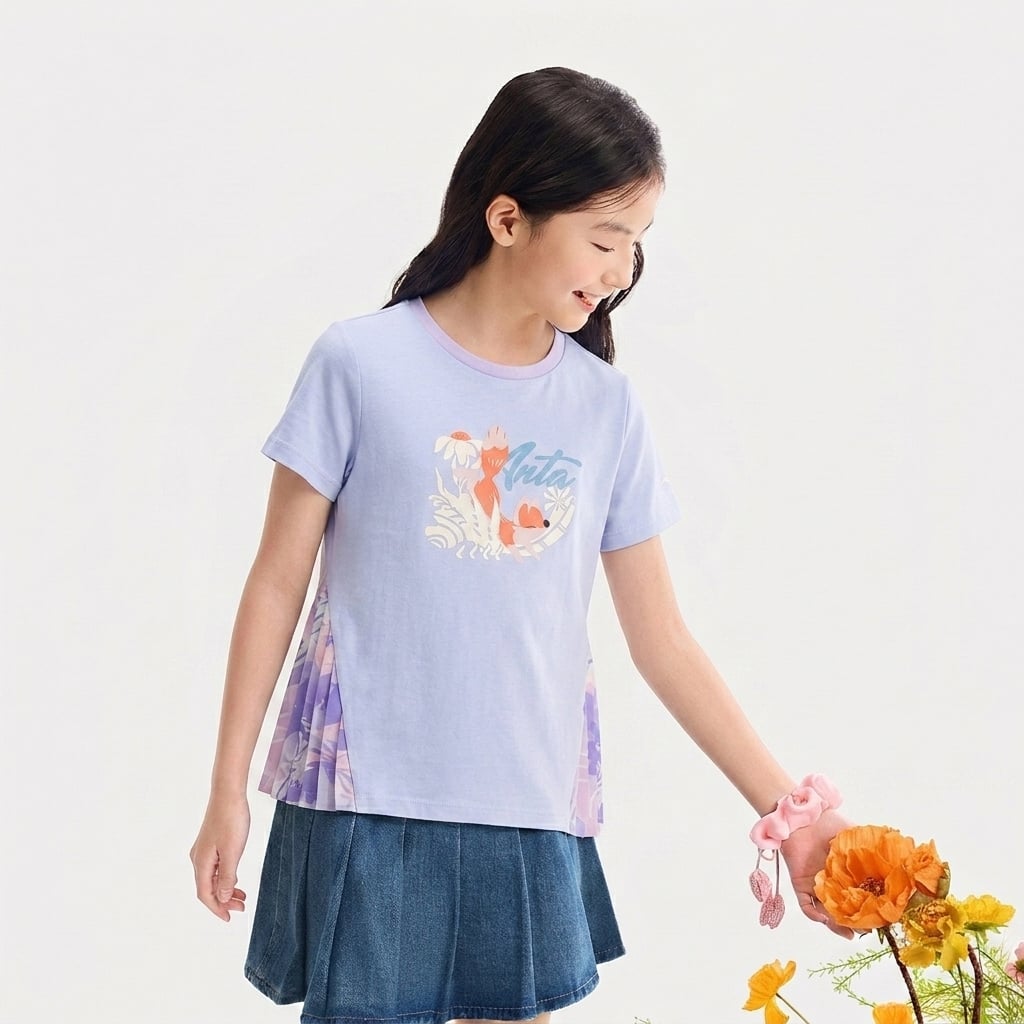 Áo Thun Ngắn Tay Thời Trang Bé Gái Anta Kids 3624C9187-2