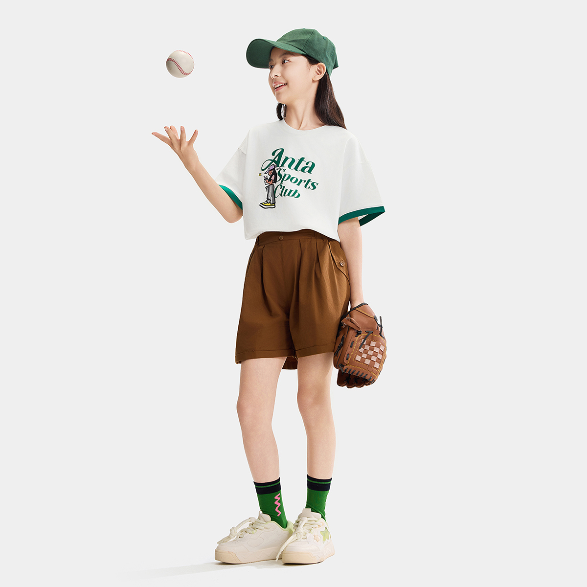 Áo Phông Ngắn Tay Thời Trang Bé Gái Anta Kids 3625C1106-1