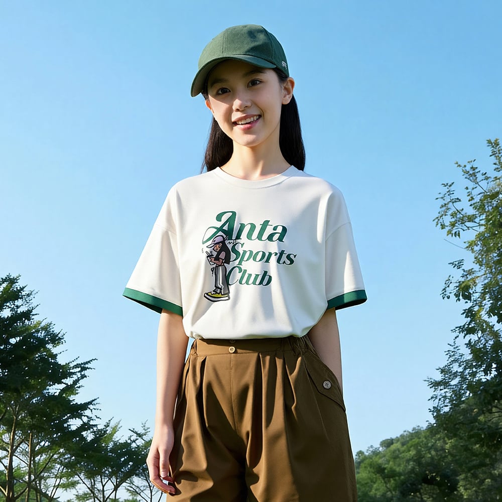 Áo Phông Ngắn Tay Thời Trang Bé Gái Anta Kids 3625C1106-1