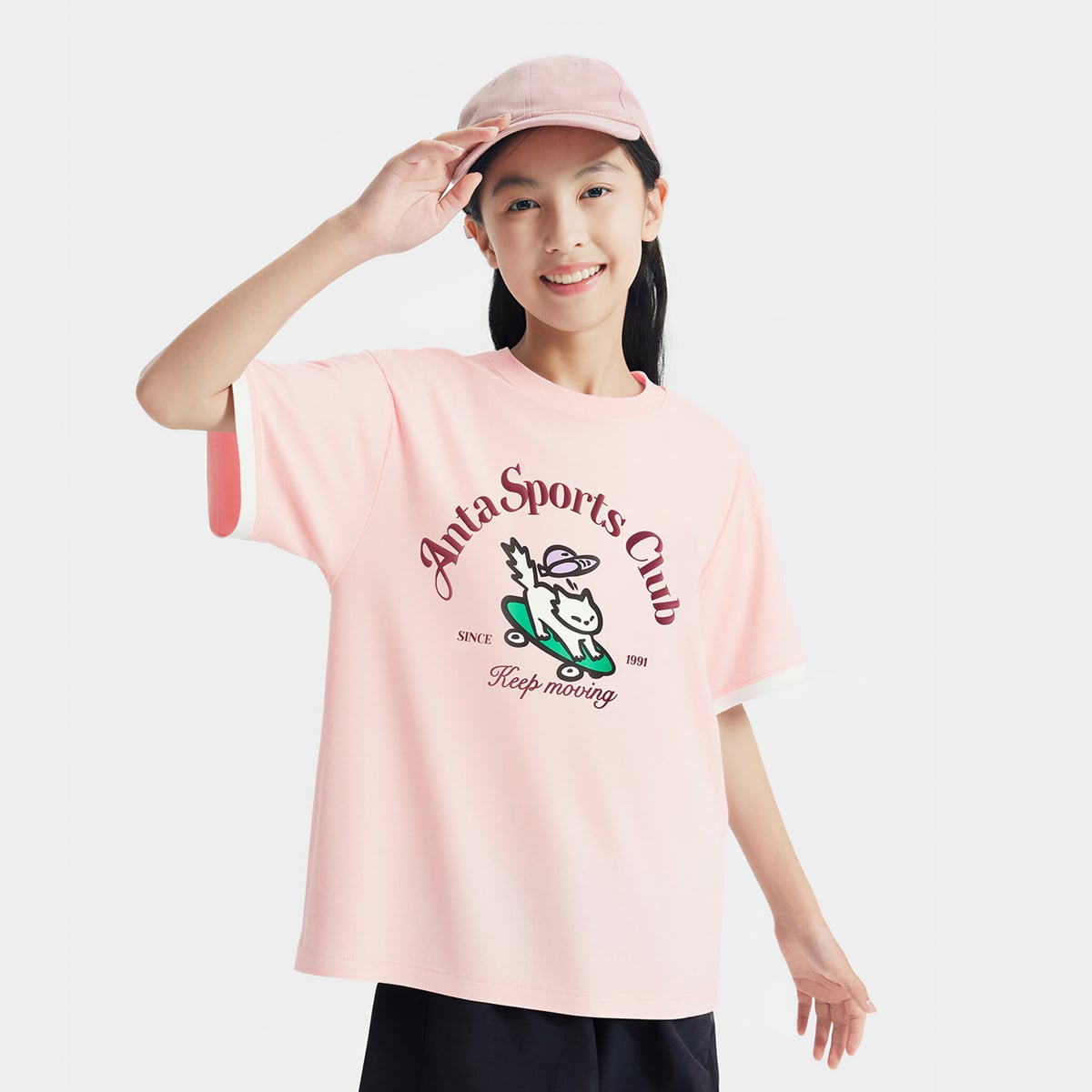 Áo Phông Ngắn Tay Thời Trang Bé Gái Anta Kids 3625C1106-3