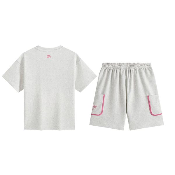 Bộ Quần Áo Thể Thao Bé Gái Anta Kids Heather Grey 3625C8107-4