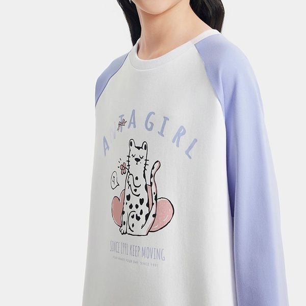 Áo Phông Dài Tay Thời Trang Bé Gái Anta Kids 3625C8401-2