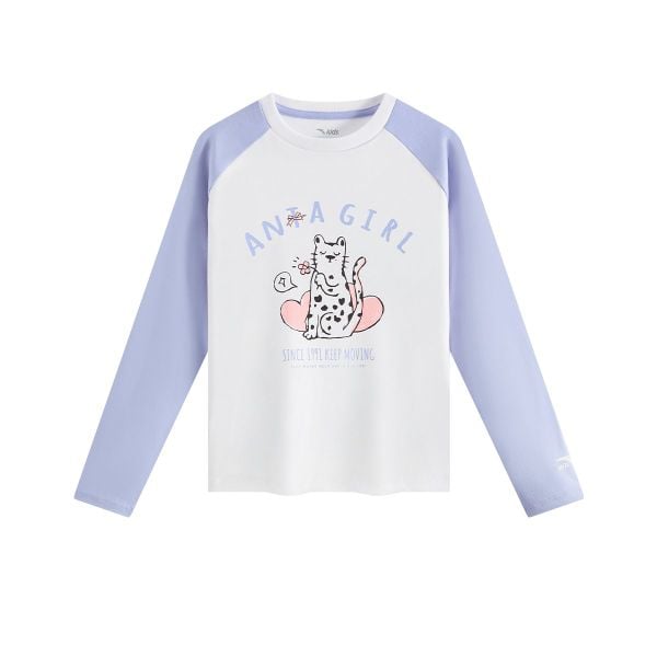 Áo Phông Dài Tay Thời Trang Bé Gái Anta Kids 3625C8401-2