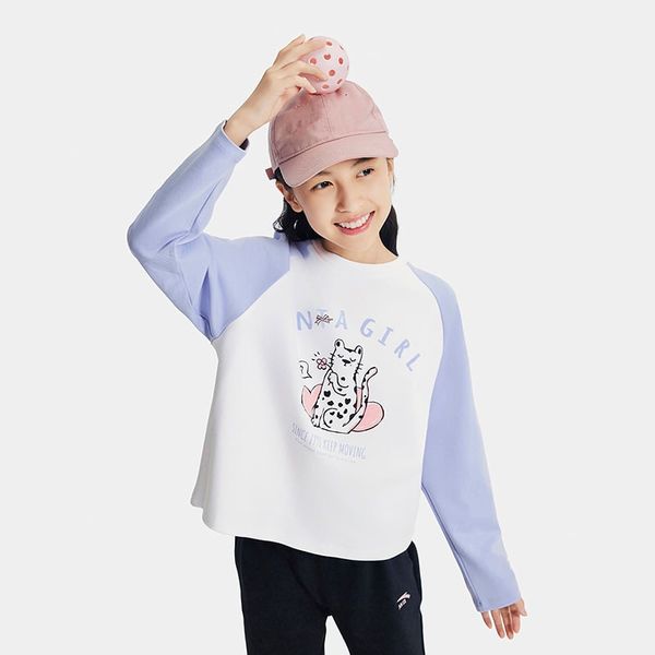 Áo Phông Dài Tay Thời Trang Bé Gái Anta Kids 3625C8401-2