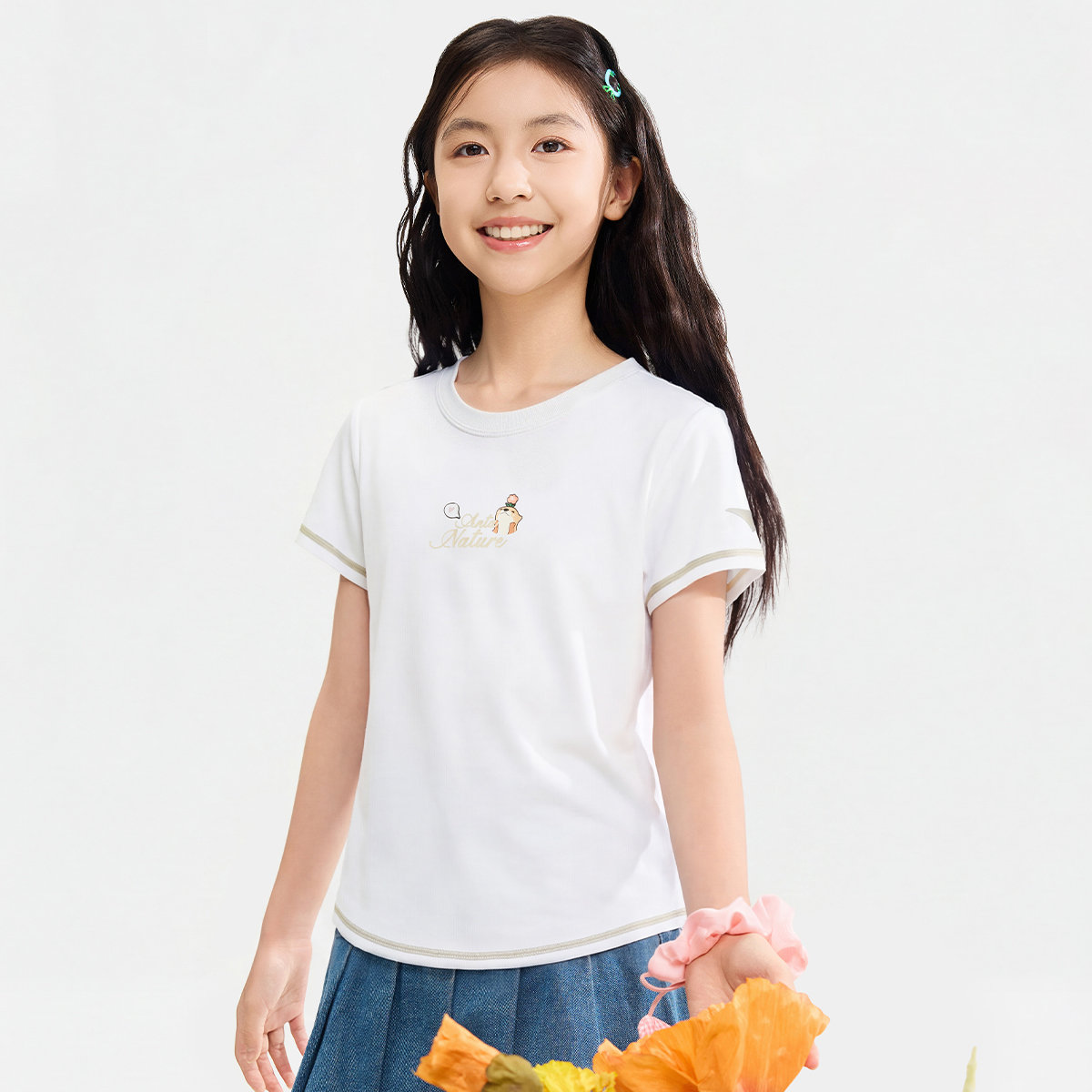 Áo Thun Ngắn Tay Thời Trang Bé Gái Anta Kids 3626B6104-1