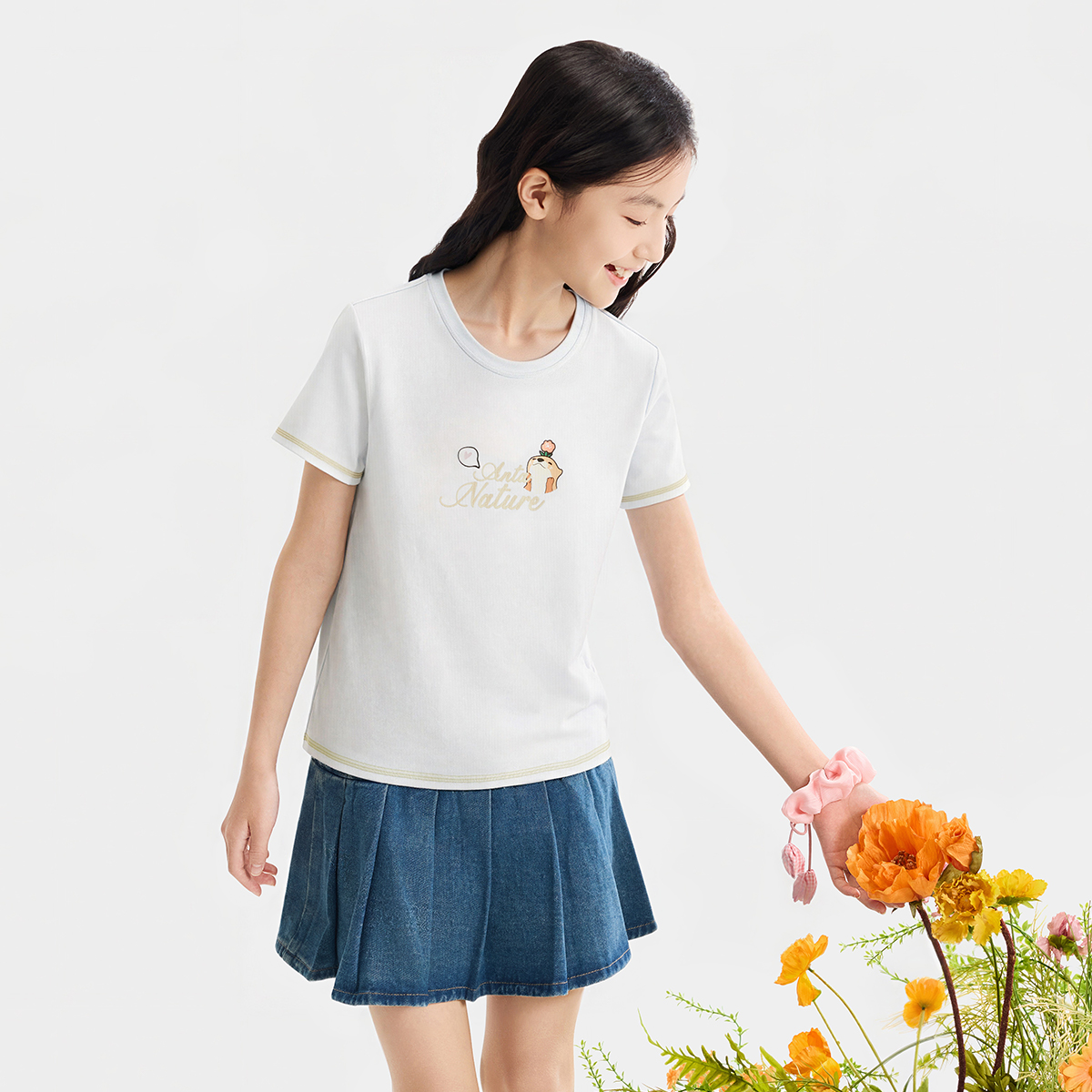 Áo Thun Ngắn Tay Thời Trang Bé Gái Anta Kids 3626B6104-1