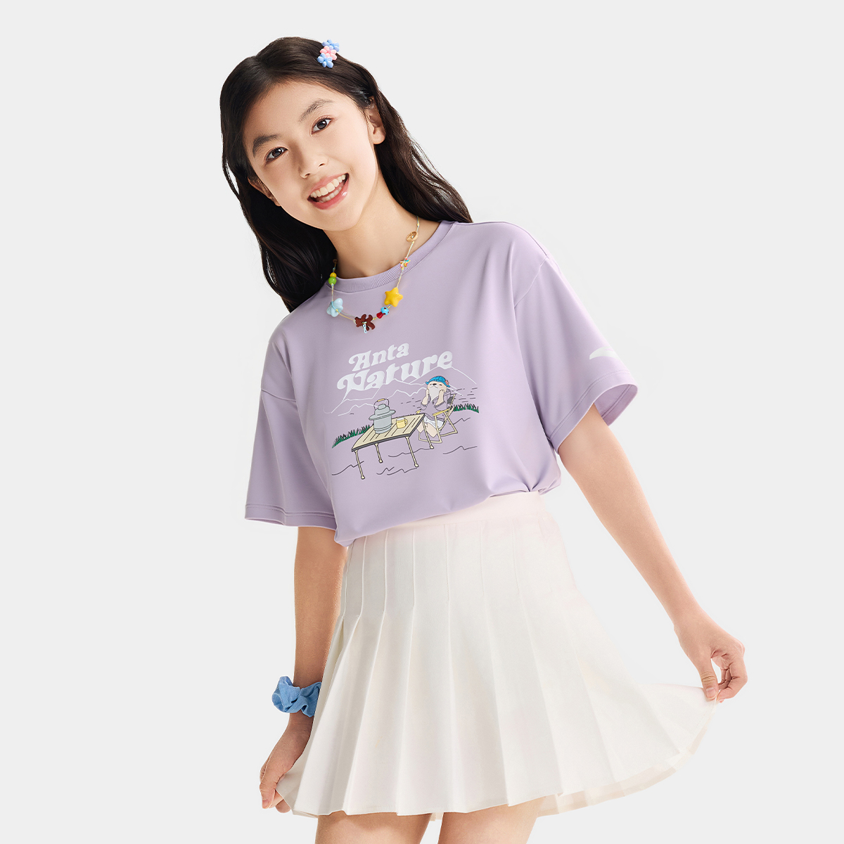Áo Thun Ngắn Tay Thời Trang Bé Gái Anta Kids 3626B6115-2
