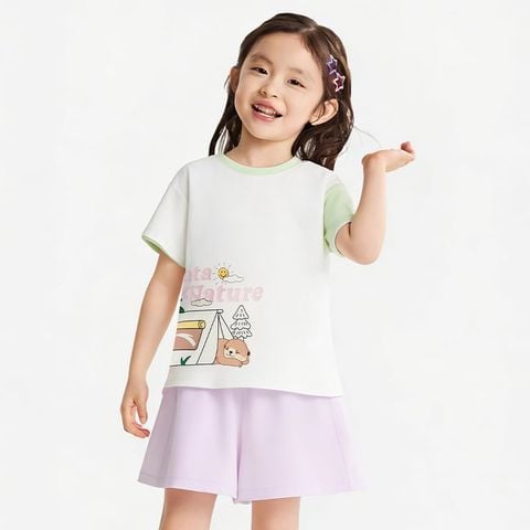 Áo Thun Ngắn Tay Thời Trang Bé Gái Anta Kids 3626C9101-1