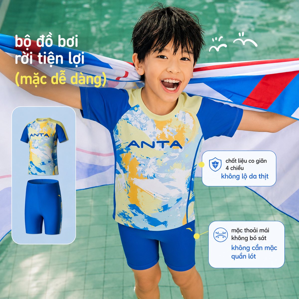 Bộ Quần Áo Bơi Bé Trai Anta Kids 3826332440-2