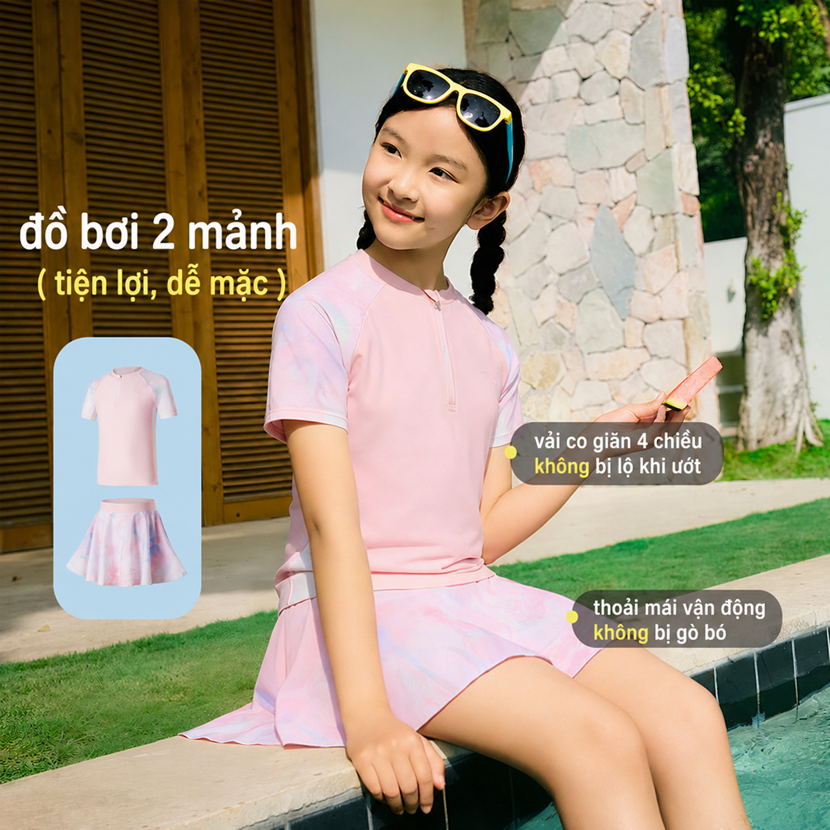 Bộ Đồ Bơi Hai Mảnh Bé Gái Anta Kids 3826332443-1