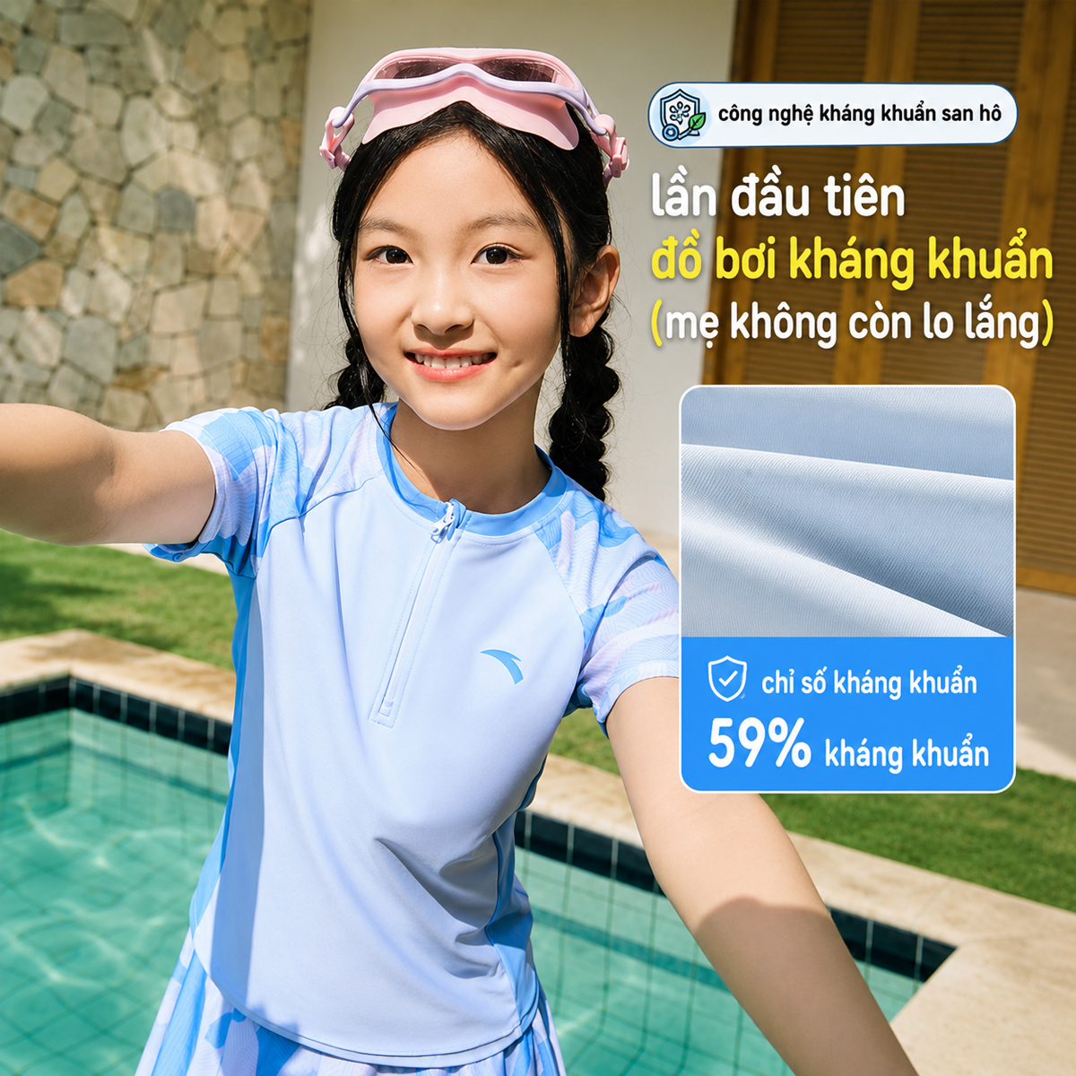 Bộ Đồ Bơi Hai Mảnh Bé Gái Anta Kids 3826332443-2