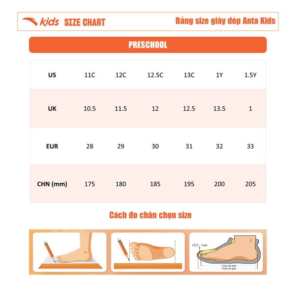 Giày Thời Trang Thể Thao Bé Gái Size 28-32 Anta Kids Fleshiness 3225C9927-1