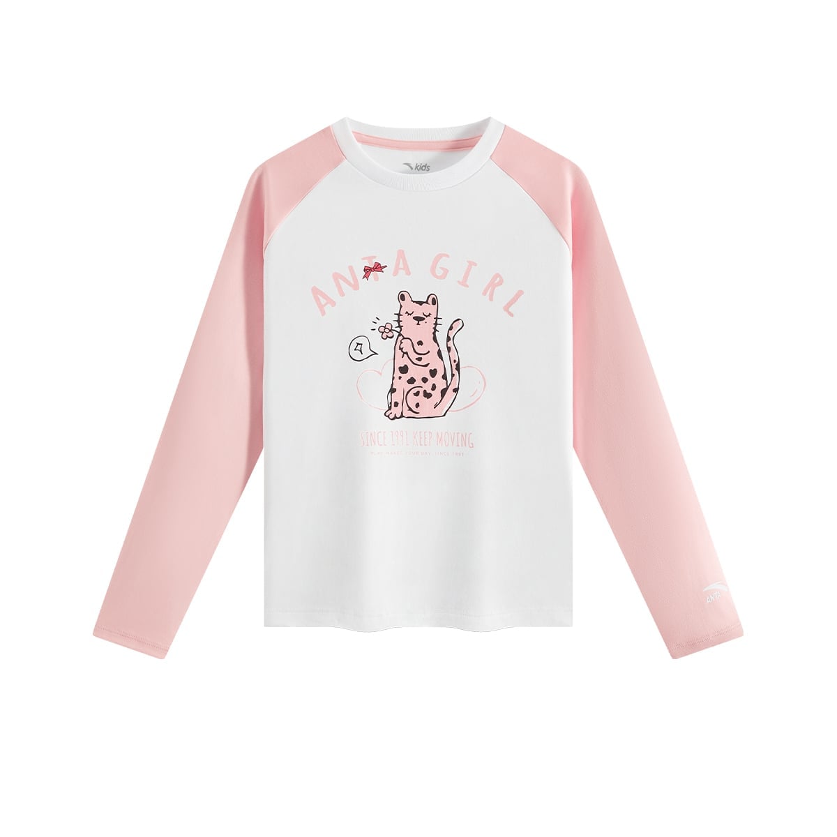 Áo Phông Dài Tay Thời Trang Bé Gái Anta Kids 3625C8401-1