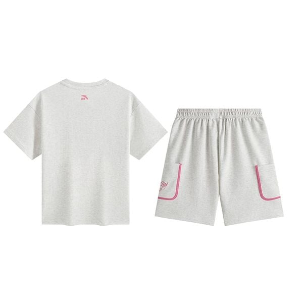 Bộ Quần Áo Thể Thao Bé Gái Anta Kids Heather Grey 3625C8107-4