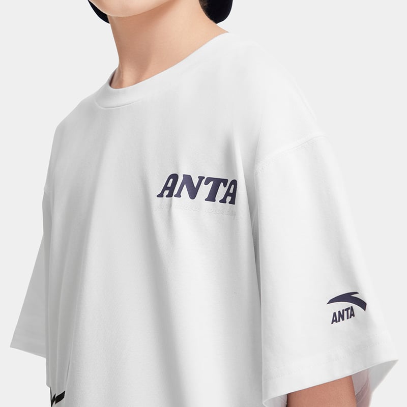 Áo Phông Ngắn Tay Thể Thao Bé Trai Anta Kids 3525C8104-1