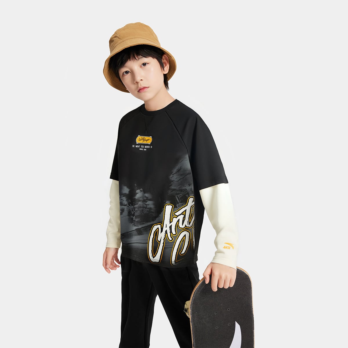 Áo Dài Tay Thể Thao Bé Trai Anta Kids Wildplayer 3525C8401S-2