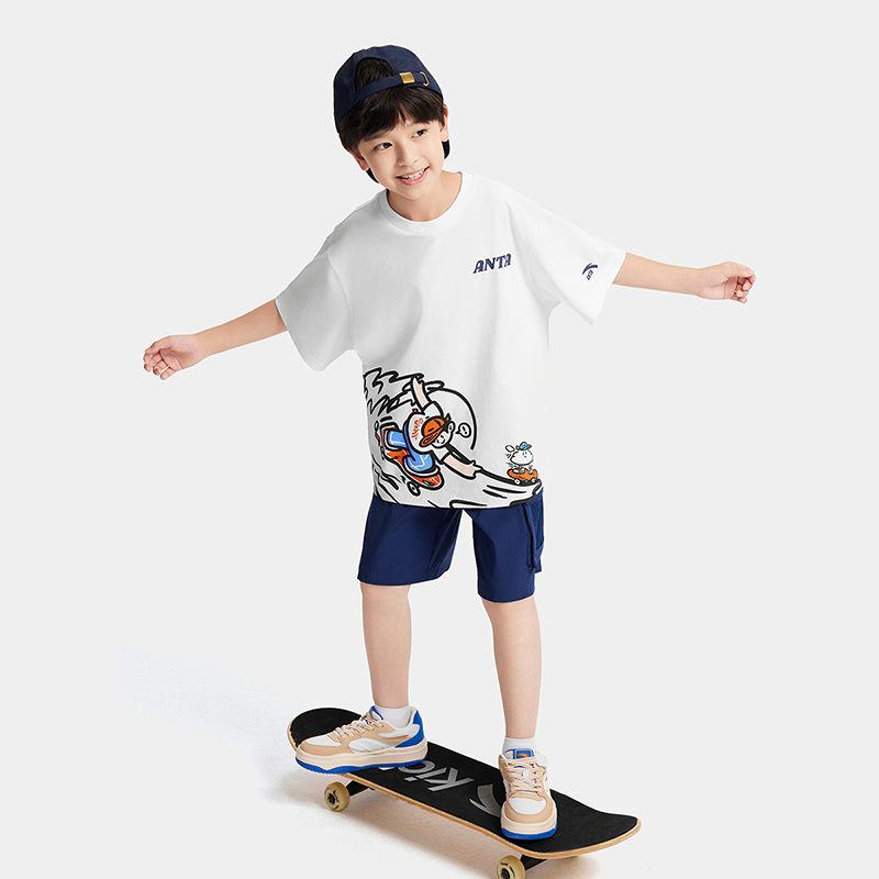 Áo Phông Ngắn Tay Thể Thao Bé Trai Anta Kids 3525C8104-1