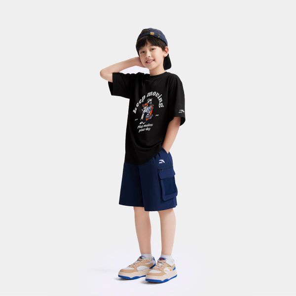 Áo Phông Ngắn Tay Thể Thao Thời Trang Bé Trai Anta Kids 3525C8103-4