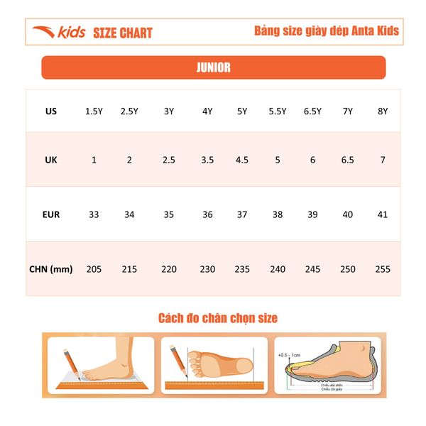 Sandals Thời Trang Bé Gái Size 33-38 Anta Kids 3224C6901