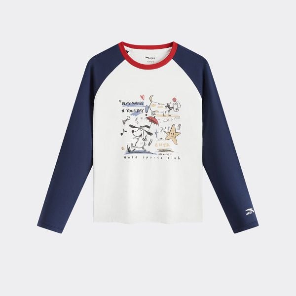 Áo Phông Dài Tay Thời Trang Bé Gái Anta Kids A626C8401-3