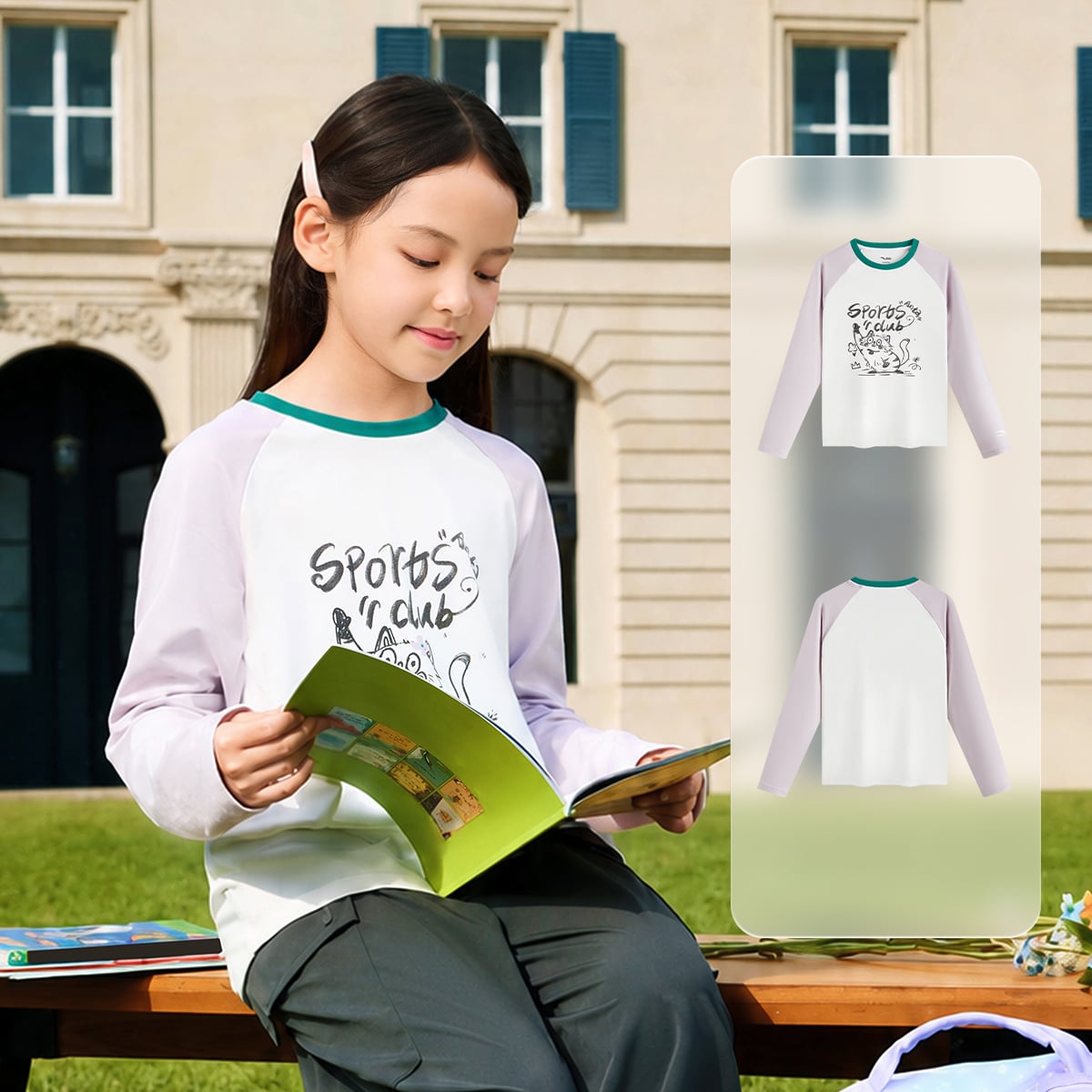 Áo Phông Dài Tay Thời Trang Bé Gái Anta Kids A626C8401-4