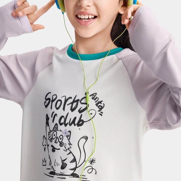 Áo Phông Dài Tay Thời Trang Bé Gái Anta Kids A626C8401-4