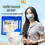  khẩu trang 5d túi zip Gia Mỹ - thùng 100 chiếc 