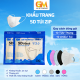  khẩu trang 5d túi zip Gia Mỹ - thùng 100 chiếc 