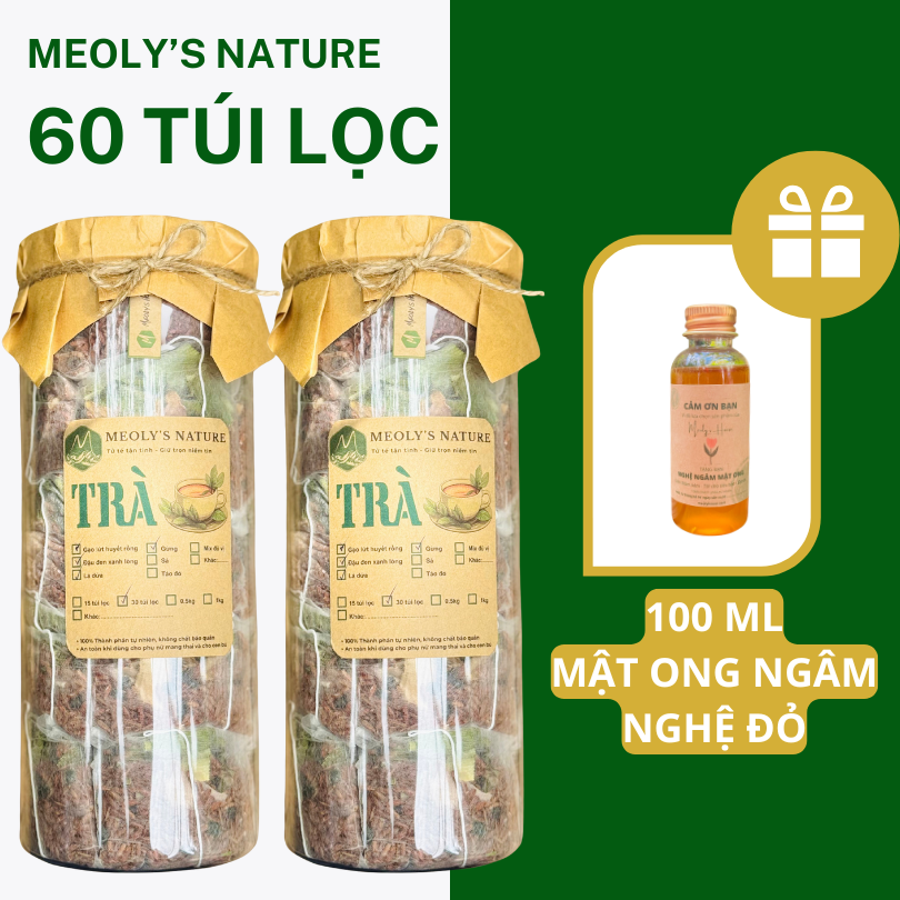  [Trà Túi Lọc] - Trà Gạo Lứt Đậu Đen Meoly's Nature- Thanh Lọc Giải Nhiệt, Thon Gọn, Lợi Sữa​​​​​​​, Detox Không Chất Bảo Quản 
