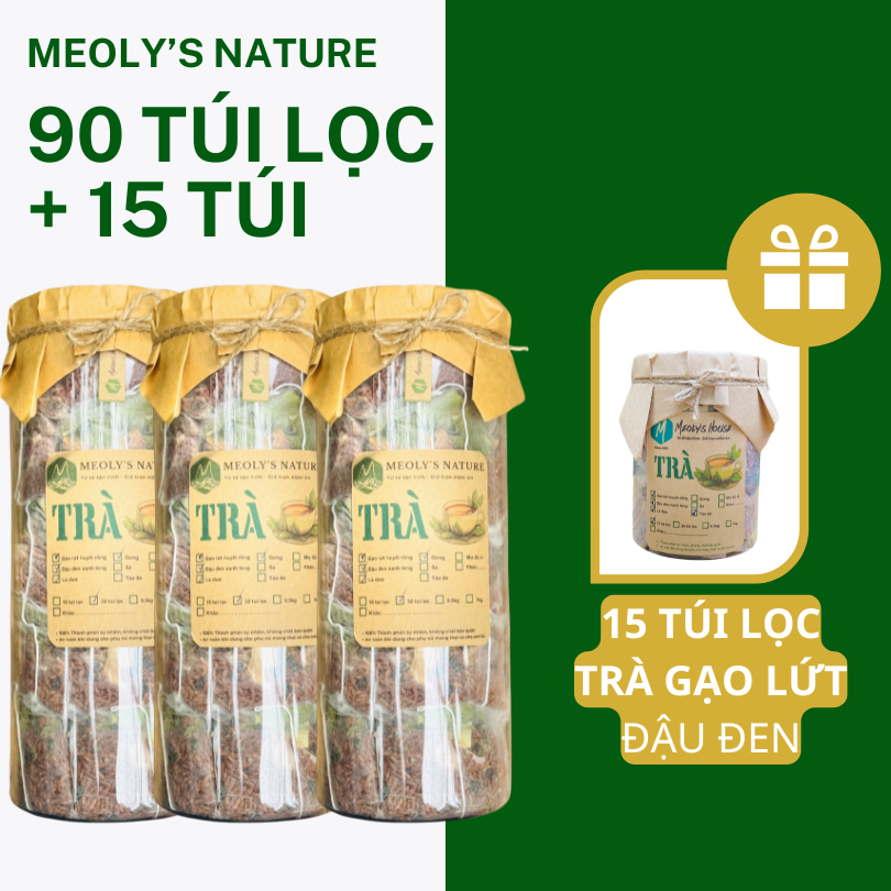  [Trà Túi Lọc] - Trà Gạo Lứt Đậu Đen Meoly's Nature- Thanh Lọc Giải Nhiệt, Thon Gọn, Lợi Sữa​​​​​​​, Detox Không Chất Bảo Quản 