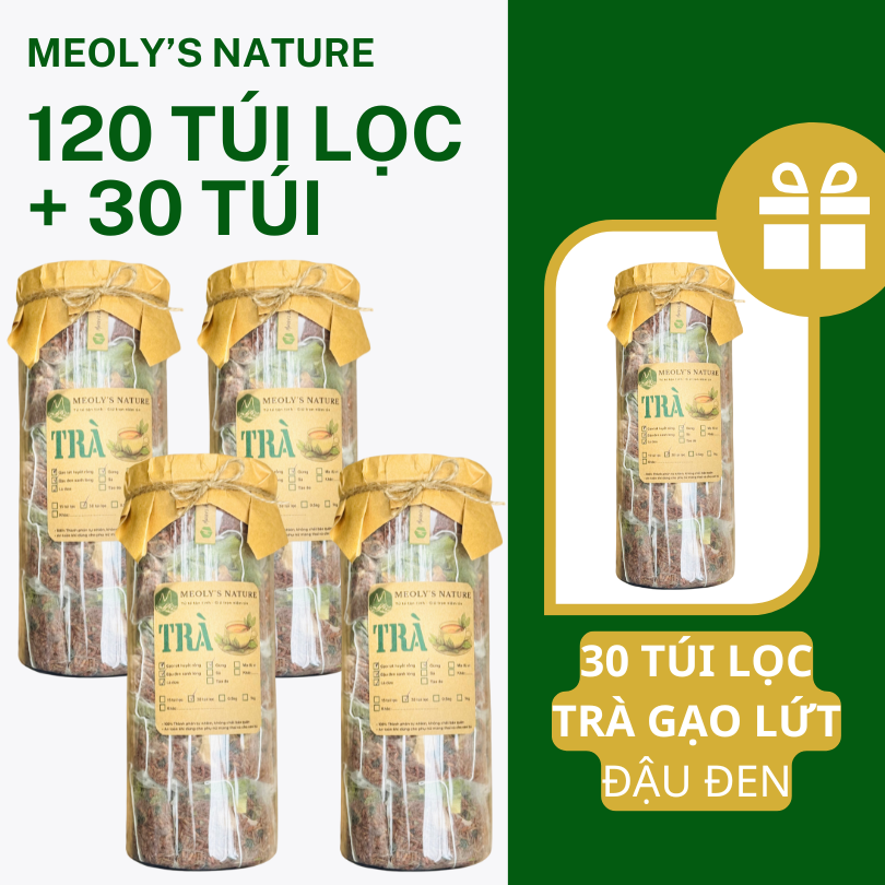  [Trà Túi Lọc] - Trà Gạo Lứt Đậu Đen Meoly's Nature- Thanh Lọc Giải Nhiệt, Thon Gọn, Lợi Sữa​​​​​​​, Detox Không Chất Bảo Quản 