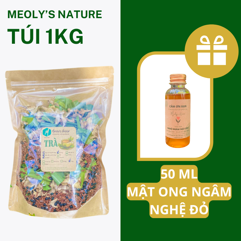  [Trà Theo Ký] - Trà Gạo Lứt Đậu Đen Meoly's Nature- Thanh Lọc Giải Nhiệt, Thon Gọn, Lợi Sữa​​​​​​​, Detox, Không Chất Bảo Quản 