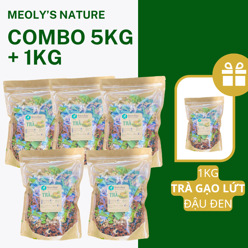  [Trà Theo Ký] - Trà Gạo Lứt Đậu Đen Meoly's Nature- Thanh Lọc Giải Nhiệt, Thon Gọn, Lợi Sữa​​​​​​​, Detox, Không Chất Bảo Quản 