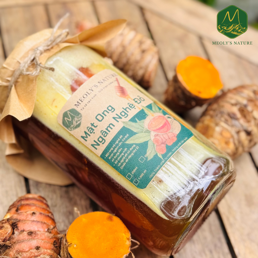  Combo 2 Lít Mật Ong Ngâm Nghệ Đỏ Tặng Thêm 1 Chai 500ml 