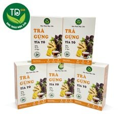 Trà túi lọc Gừng – Tía Tô, hộp 30 túi lọc x 3g, đậm vị trà, hàng công ty uy tín chất lượng, giấy tờ kiểm định đầy đủ.
