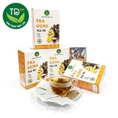 Trà túi lọc Gừng – Tía Tô, hộp 30 túi lọc x 3g, đậm vị trà, hàng công ty uy tín chất lượng, giấy tờ kiểm định đầy đủ.