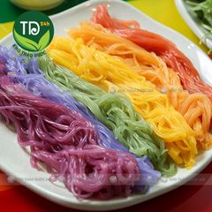 Bún gạo lứt ngũ sắc, vị ngô, chùm ngây, gấc, lá cẩm, đậu biếc, đặc sản Cao Bằng, 100% organic