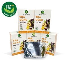 Trà túi lọc Gừng – Tía Tô, hộp 30 túi lọc x 3g, đậm vị trà, hàng công ty uy tín chất lượng, giấy tờ kiểm định đầy đủ.