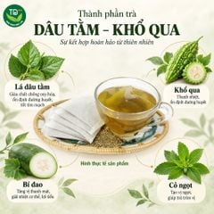 Trà dâu tằm khổ qua túi lọc, hộp 30 gói, tiện sử dụng, thơm dịu từ thiên nhiên, nhiều công dụng tốt