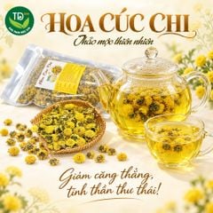 Trà hoa cúc chi (cúc tiến Vua) sấy lạnh nguyên bông, hàng mùa mới, loại đặc biệt, dùng pha trà, thích hợp làm quà biếu tặng