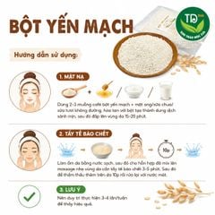 Bột yến mạch nguyên chất, dùng đắp mặt nạ, hỗ trợ làm đẹp, ngừa lão hóa, giảm mụn, cải thiện làn da