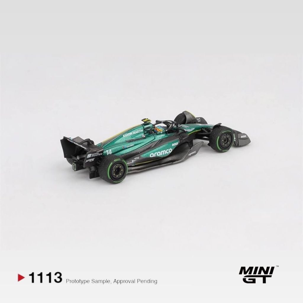 Mô hình xe Aston Martin AMR24 #14 Fernando Alonso 2024 F1 2024 Canadian GP 1:64 MiniGT