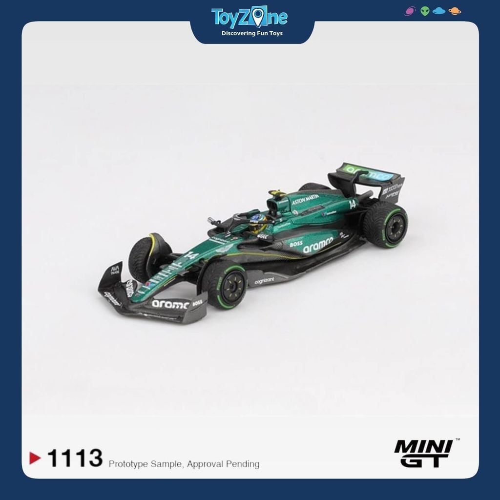Mô hình xe Aston Martin AMR24 #14 Fernando Alonso 2024 F1 2024 Canadian GP 1:64 MiniGT