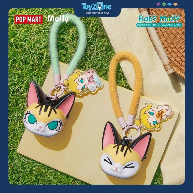Mô hình móc khóa Blind box Baby Molly And Baby Tabby Series Squishy Charm POP MART