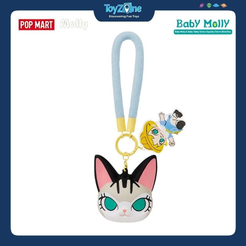 Mô hình móc khóa Blind box Baby Molly And Baby Tabby Series Squishy Charm POP MART